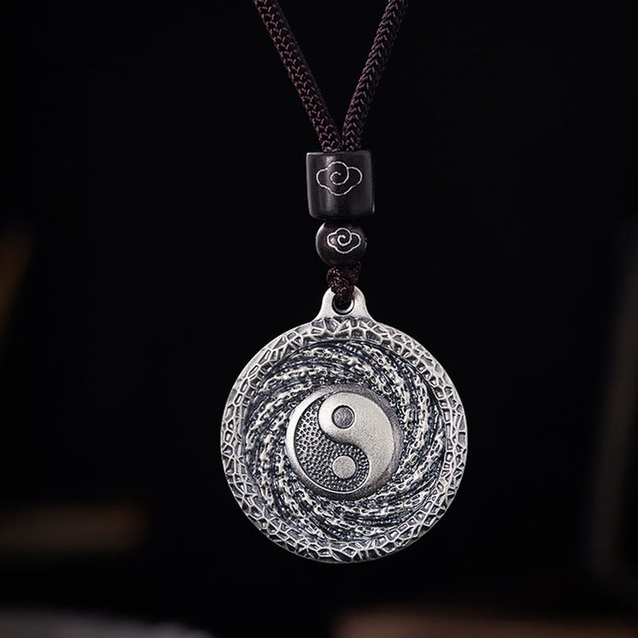 Buddha Stones 999 Sterling Silver Tai Chi Yin Yang Bagua Design Mountain Ghosts Spend Money Necklace Pendant - image 20