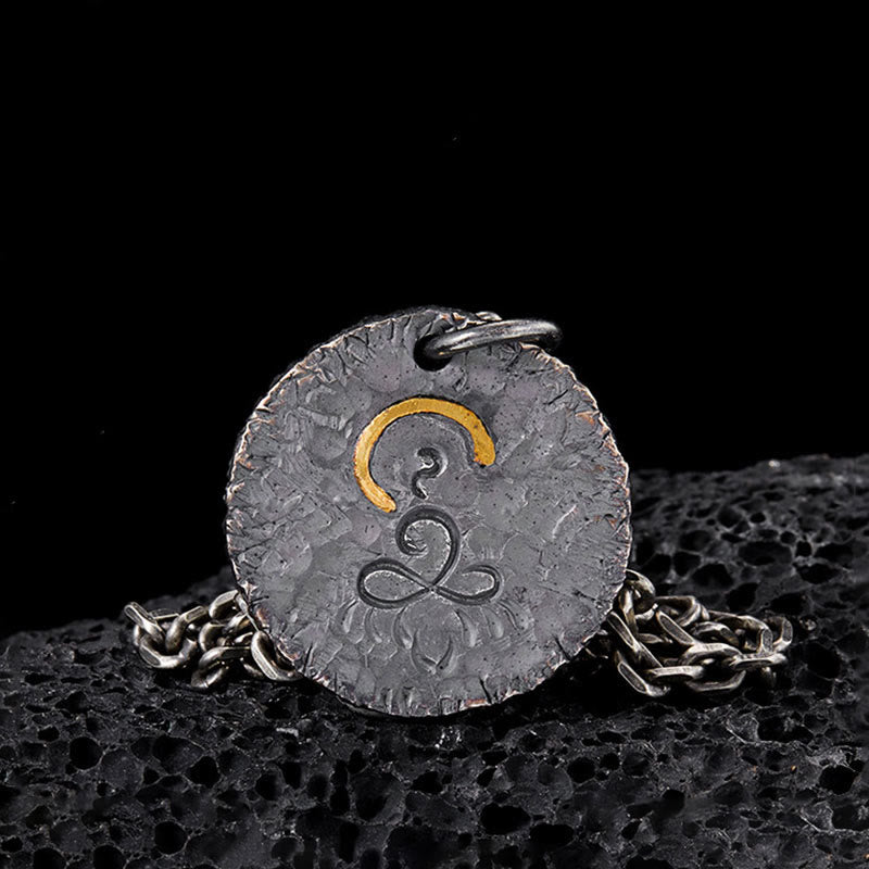 Buddha Stones 999 Sterling Silver 999 Gold 925 Sterling Silver Buddha Statue Lotus Necklace Pendant - 999 Sterling Silver(Lotus&Buddha) - image 1