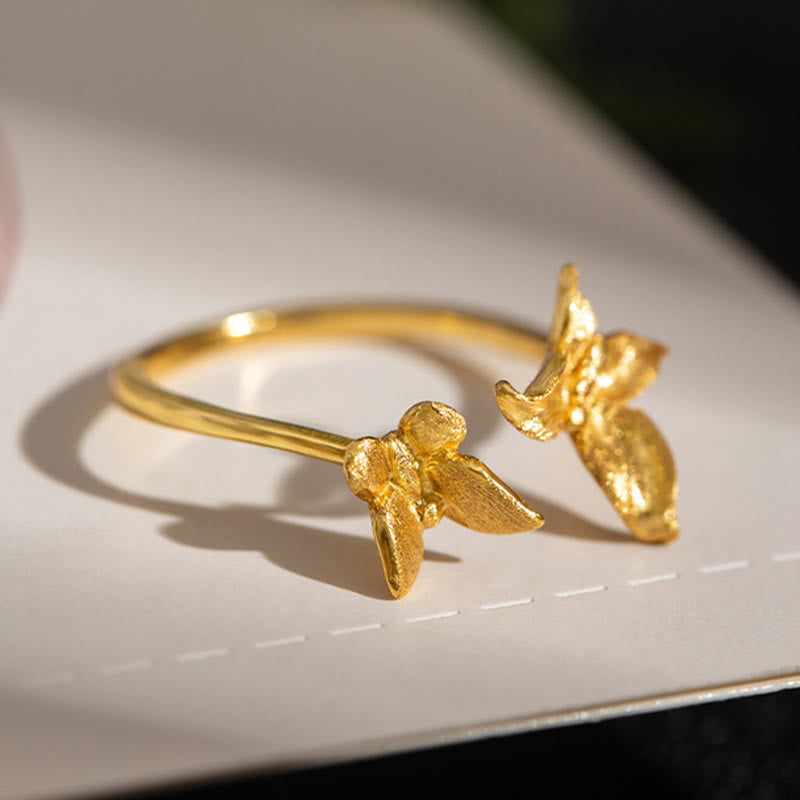 Buddha Stones 925 Sterling Silver Butterfly Love Ring - image 7