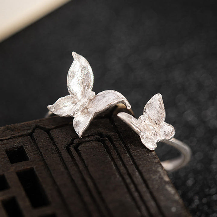 Buddha Stones 925 Sterling Silver Butterfly Love Ring - image 9