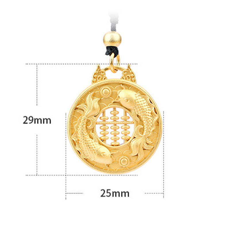 Buddha Stones Gold Plated Copper Koi Fish Strength Necklace Pendant - image 5