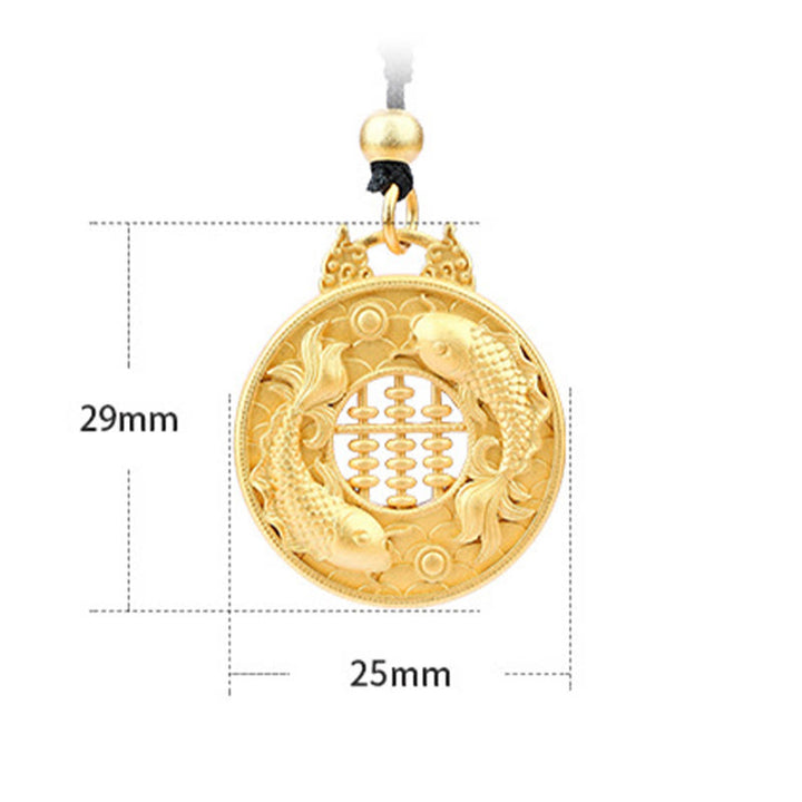 Buddha Stones Gold Plated Copper Koi Fish Strength Necklace Pendant - image 5