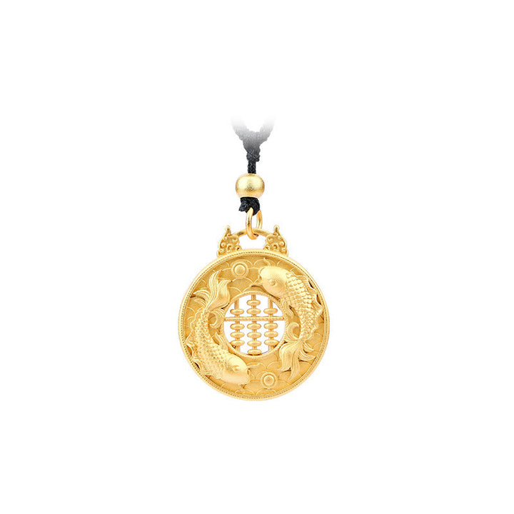Buddha Stones Gold Plated Copper Koi Fish Strength Necklace Pendant - image 4