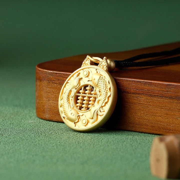 Buddha Stones Gold Plated Copper Koi Fish Strength Necklace Pendant - image 3