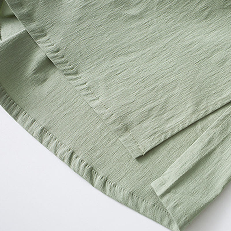 Buddha Stones Frog-Button Three Quarter Sleeve Shirt Pants Men's Suit - image 15