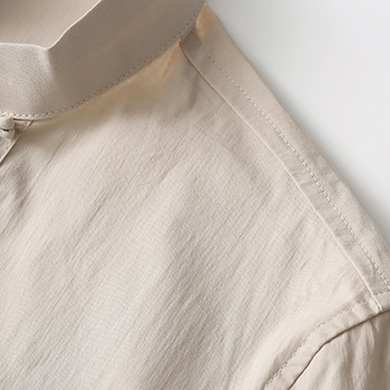 Buddha Stones Tang Frog-Button Three Quarter Sleeve Shirt Wide Leg Pants Cotton Linen Men's Suit - image 10