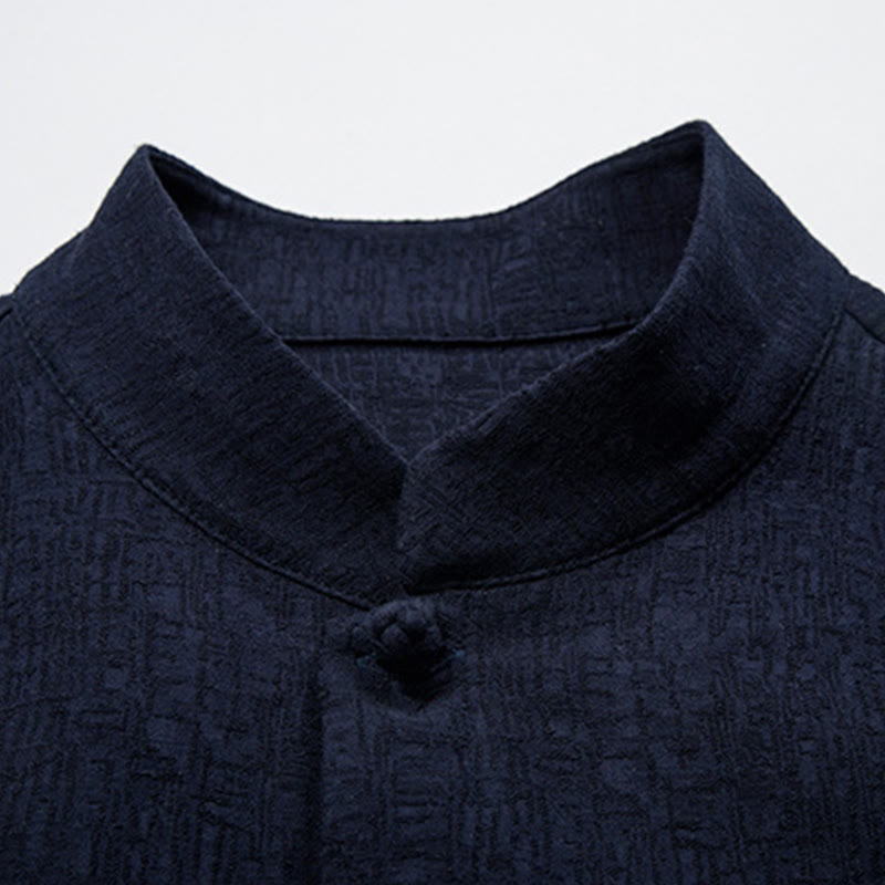 Buddha Stones Solid Color Chinese Tang Suit Cotton Linen Jacket Men Clothing - image 18