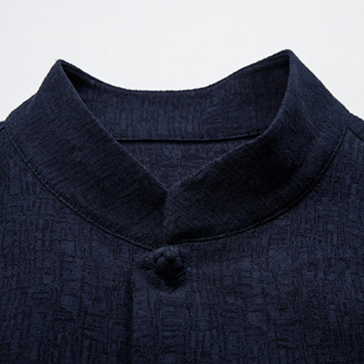 Buddha Stones Solid Color Chinese Tang Suit Cotton Linen Jacket Men Clothing - image 18