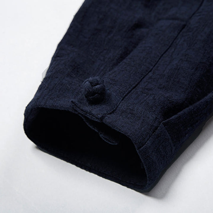 Buddha Stones Solid Color Chinese Tang Suit Cotton Linen Jacket Men Clothing - image 19