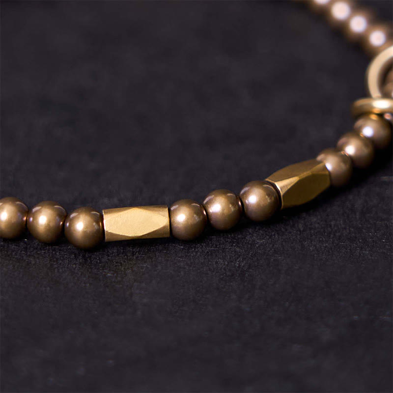 Buddha Stones Wealth Self Care Copper Brass Beads Design Couple Bracelet - image 8