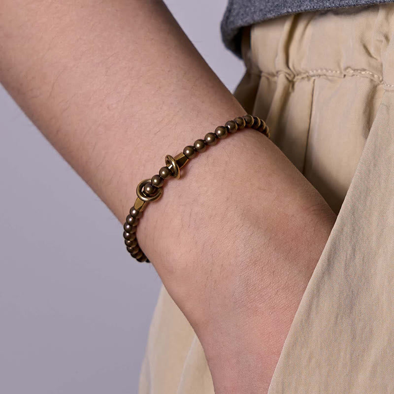 Buddha Stones Wealth Self Care Copper Brass Beads Design Couple Bracelet - image 6