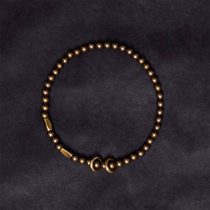 Buddha Stones Wealth Self Care Copper Brass Beads Design Couple Bracelet - image 4