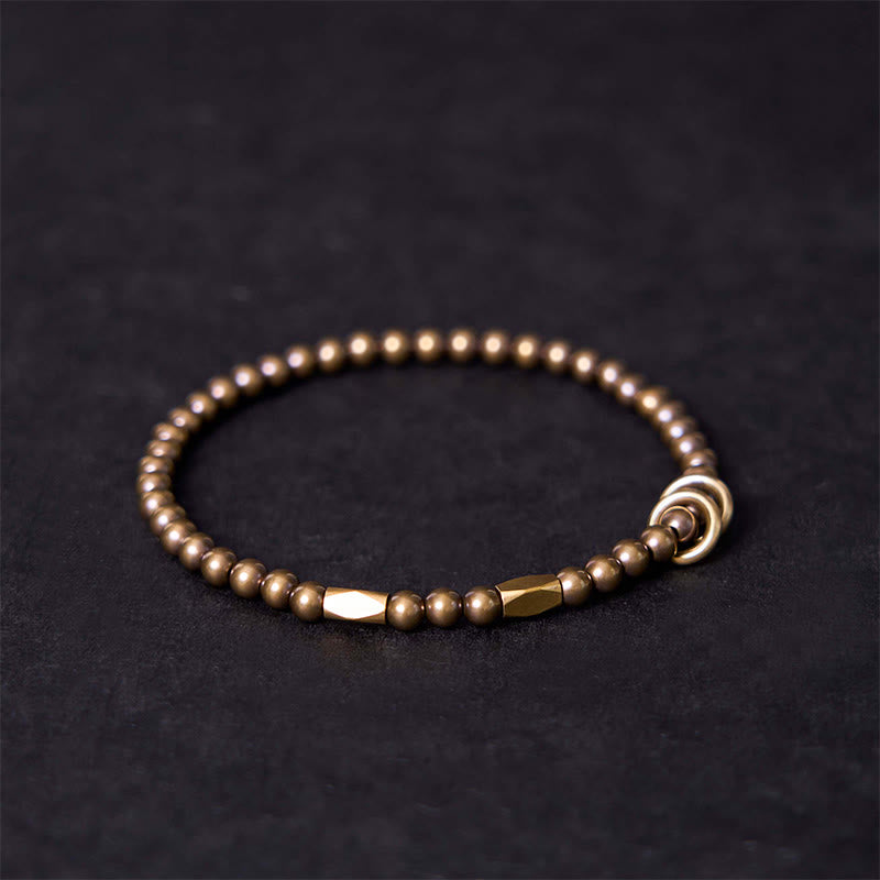 Buddha Stones Wealth Self Care Copper Brass Beads Design Couple Bracelet - image 2