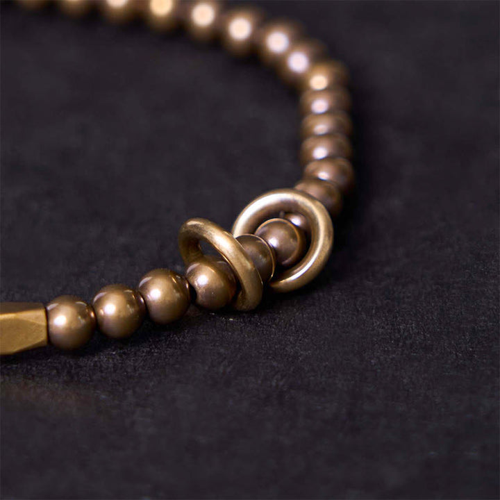Buddha Stones Wealth Self Care Copper Brass Beads Design Couple Bracelet - image 3