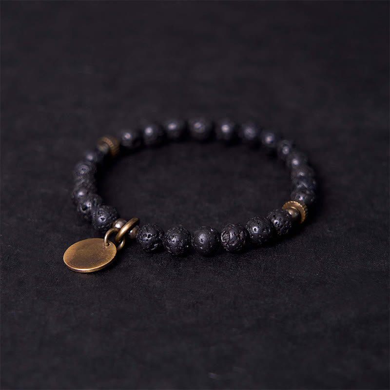 Buddha Stones Natural Lava Rock Beads Calm Support Healing Bracelet - image 3