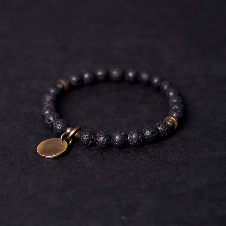 Buddha Stones Natural Lava Rock Beads Calm Support Healing Bracelet - image 3