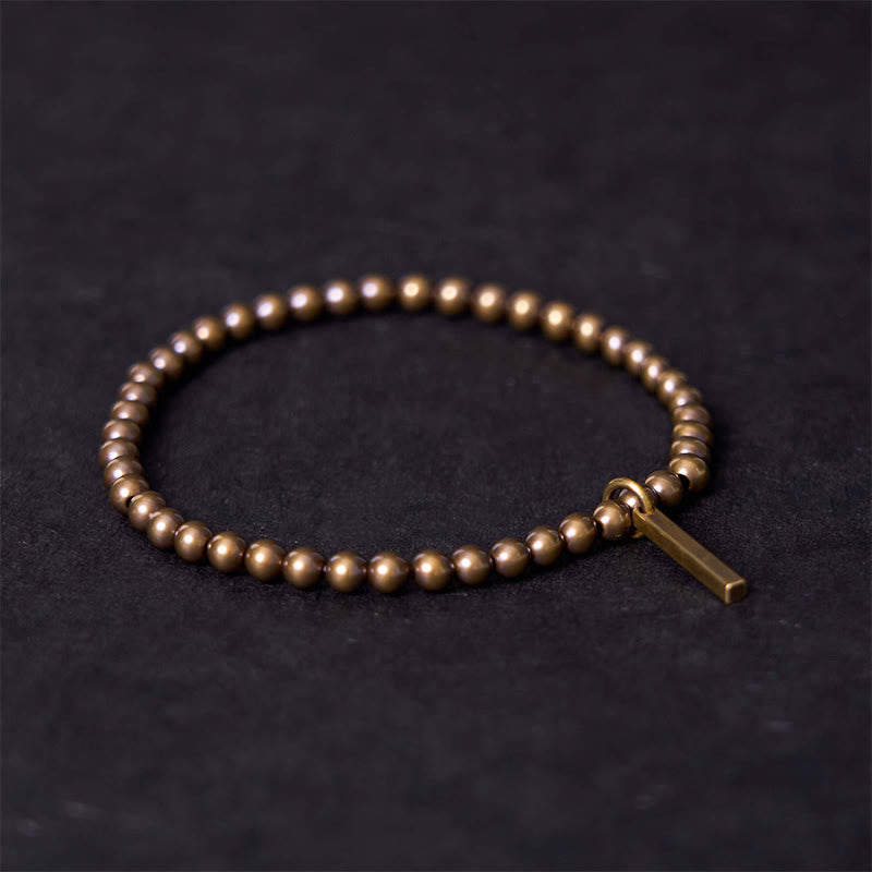 Buddha Stones Pure Copper Brass Beads Self Care Healing Bracelet - 20-21cm - image 1