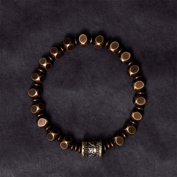 Buddha Stones "Wishing You Balance and Strength" Brass Amulet Bracelet Includes Gift Message Card - image 4