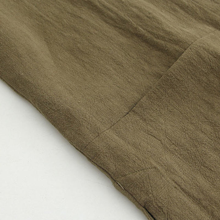 Buddha Stones Tang Frog-Button Long Sleeve Shirt Cotton Linen Men's Clothing - image 19