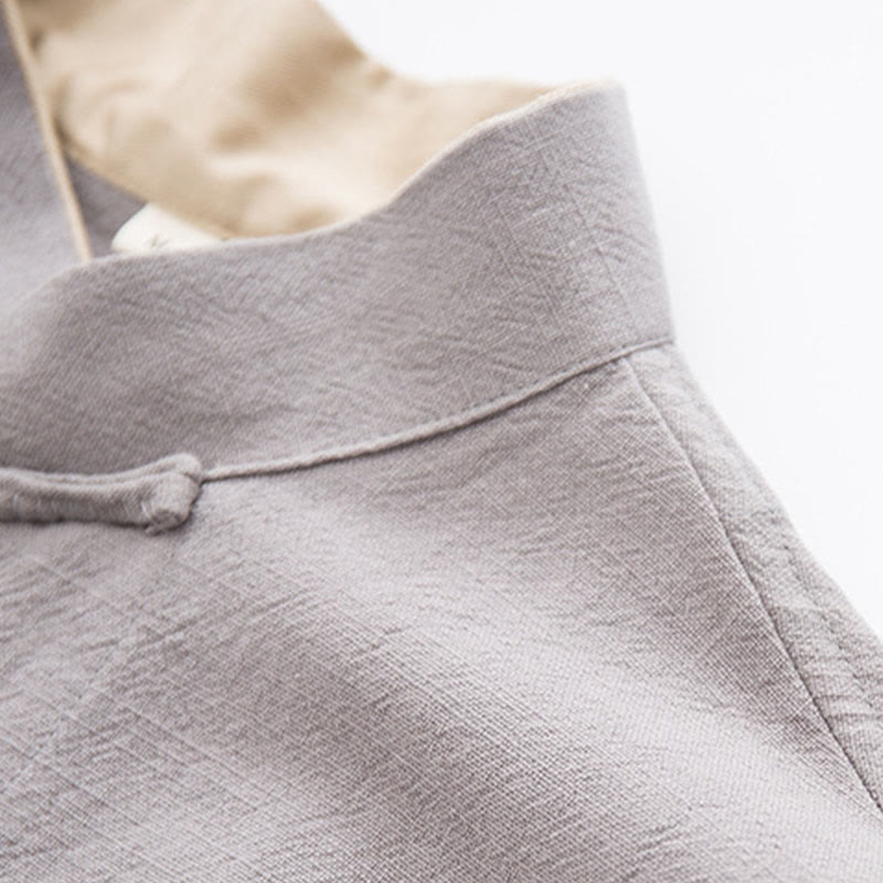 Buddha Stones Tang Frog-Button Long Sleeve Shirt Cotton Linen Men's Clothing - image 21