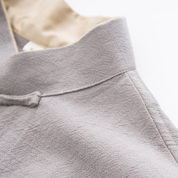 Buddha Stones Tang Frog-Button Long Sleeve Shirt Cotton Linen Men's Clothing - image 21