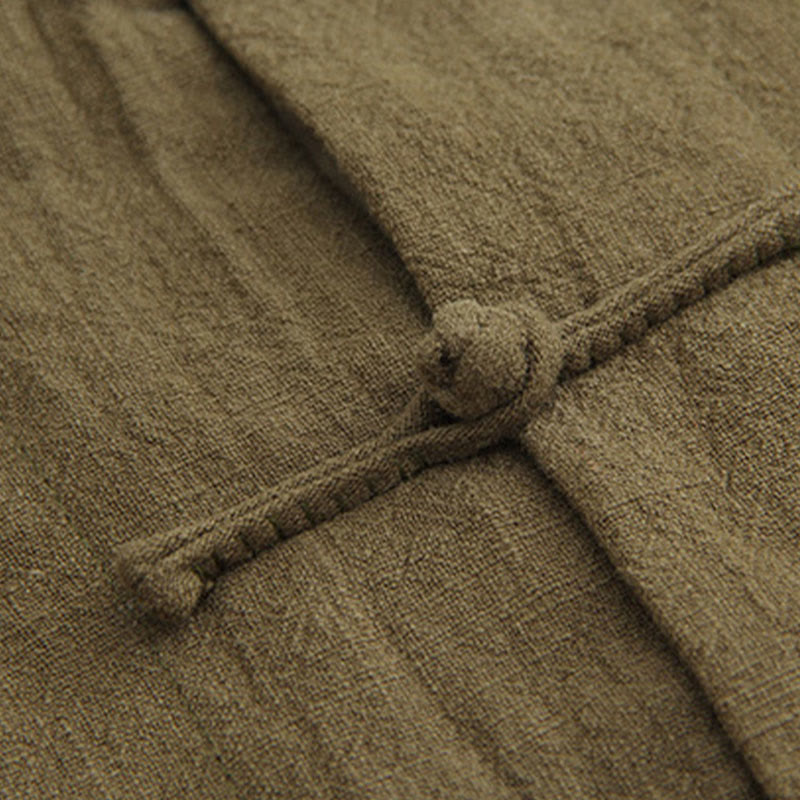 Buddha Stones Tang Frog-Button Long Sleeve Shirt Cotton Linen Men's Clothing - image 16