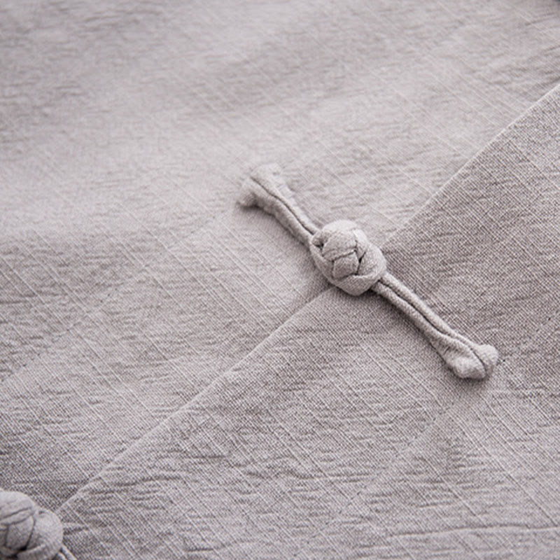 Buddha Stones Tang Frog-Button Long Sleeve Shirt Cotton Linen Men's Clothing - image 24