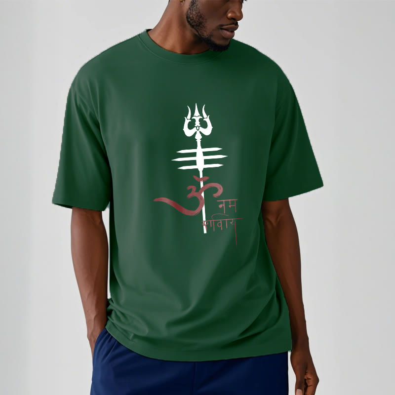 Buddha Stones OM NAMAH SHIVAYA Trident Cotton Tee T-shirt - image 9