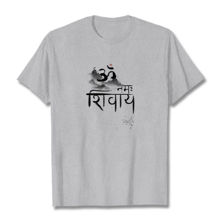 Buddha Stones OM NAMAH SHIVAYA Mountain Cotton Tee T-shirt