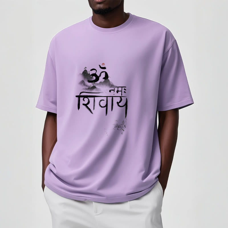 Buddha Stones OM NAMAH SHIVAYA Mountain Cotton Tee T-shirt