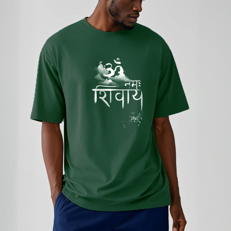 Buddha Stones OM NAMAH SHIVAYA Mountain Cotton Tee T-shirt