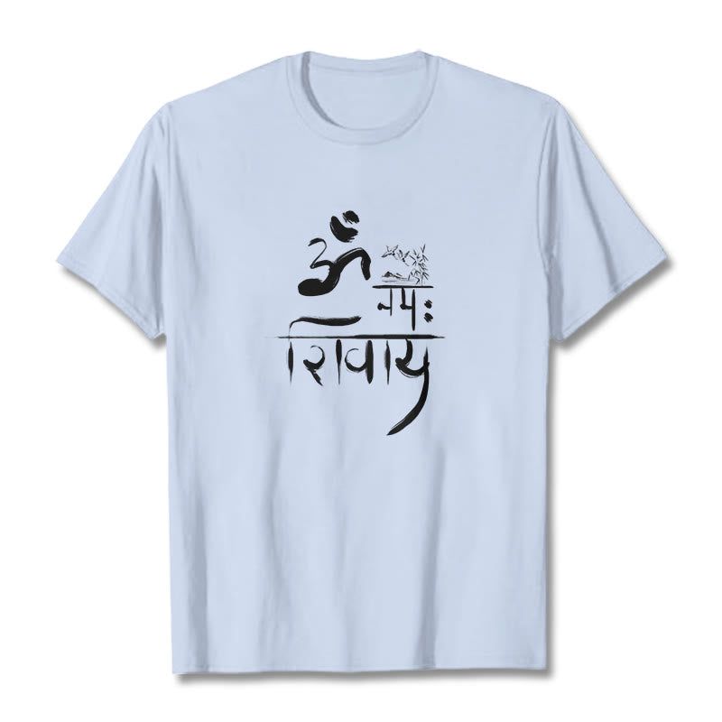 Buddha Stones OM NAMAH SHIVAYA Crane Bamboo Cotton Tee T-shirt