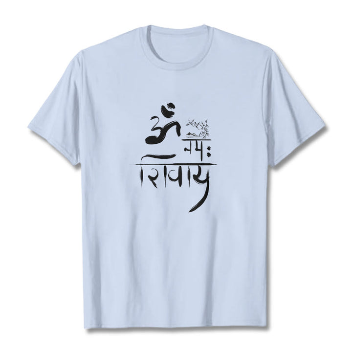 Buddha Stones OM NAMAH SHIVAYA Crane Bamboo Cotton Tee T-shirt