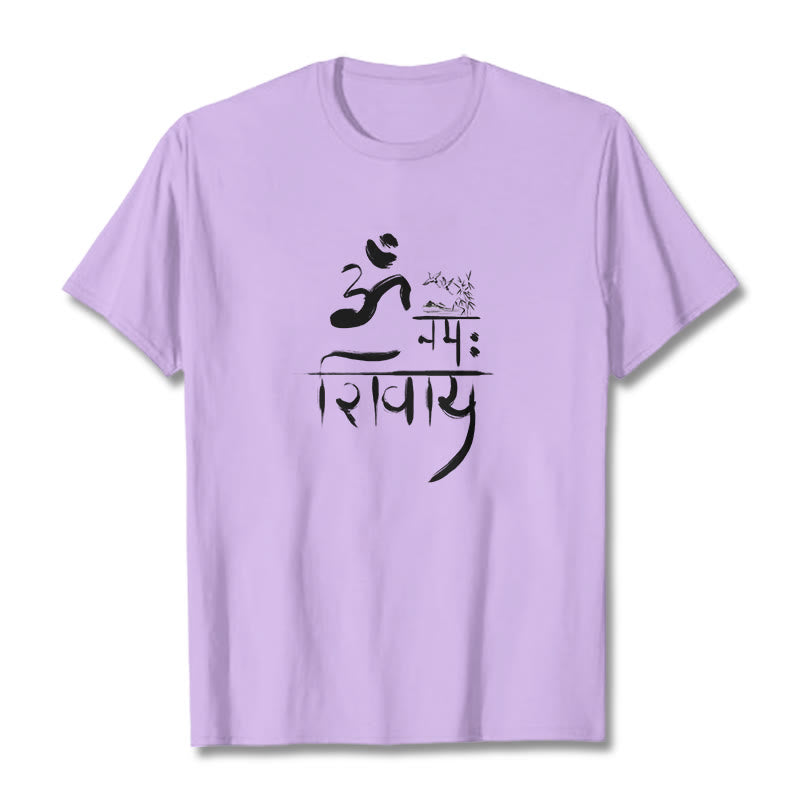 Buddha Stones OM NAMAH SHIVAYA Crane Bamboo Cotton Tee T-shirt