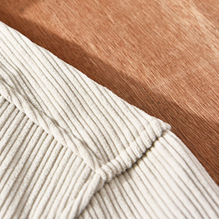 Buddha Stones Men's Long Sleeve Turn-down Collar With Pocket Corduroy Comfortable Shirt - image 4