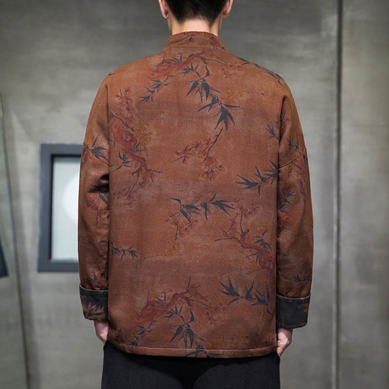 Buddha Stones Frog-Button Chinese Tang Suit Long Shirt Cotton Men Jacket Clothing - image 13