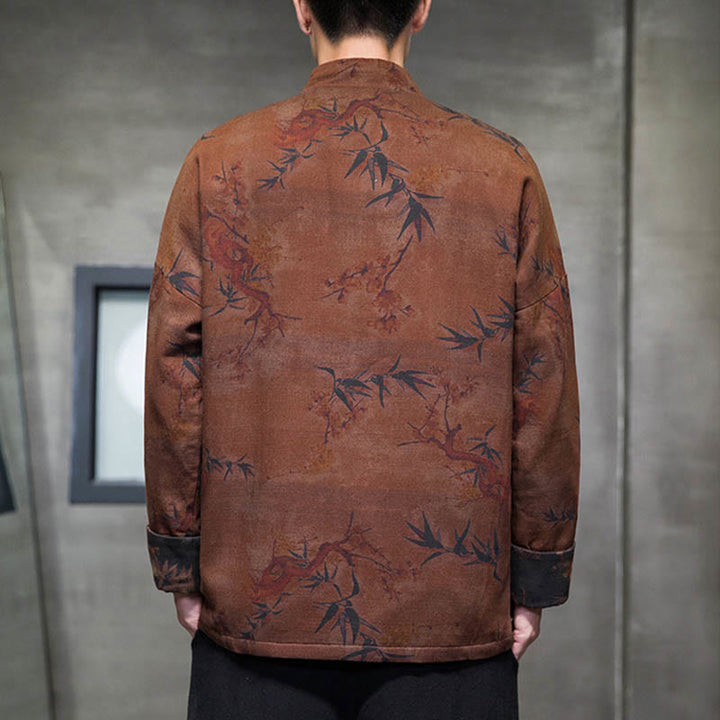 Buddha Stones Frog-Button Chinese Tang Suit Long Shirt Cotton Men Jacket Clothing - image 12