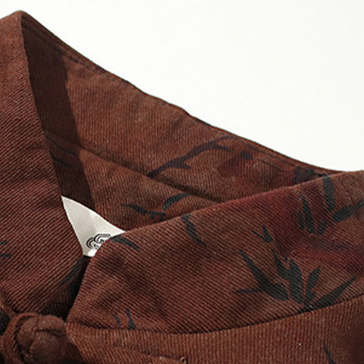 Buddha Stones Frog-Button Chinese Tang Suit Long Shirt Cotton Men Jacket Clothing - image 24