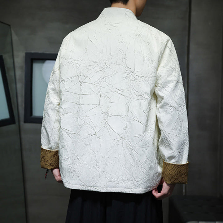 Buddha Stones Tang Suit Casual Frog-button Long Sleeve Nylon Men's Jacket Shirt Clothing - image 11
