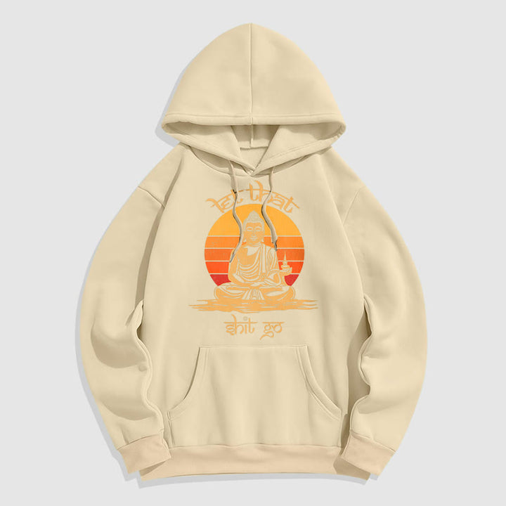 Buddha Stones Let That Shit Go Buddha Polyester Fleece Lined Hoodie - Bisque - 2XL - image 25