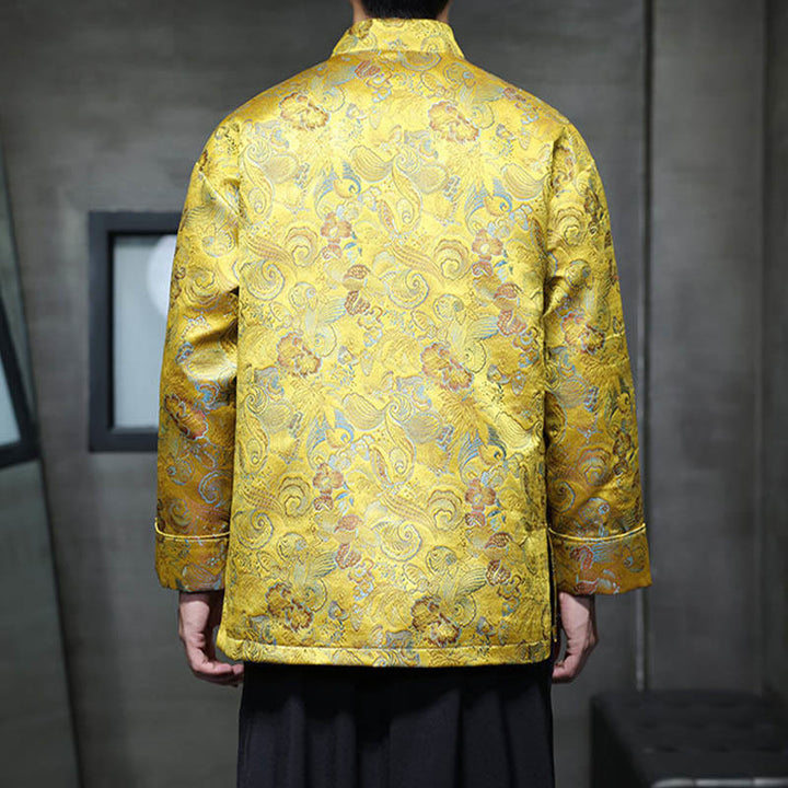 Buddha Stones Frog-Button Chinese Tang Suit Stand Collar Long Shirt Men Jacket Clothing - image 20