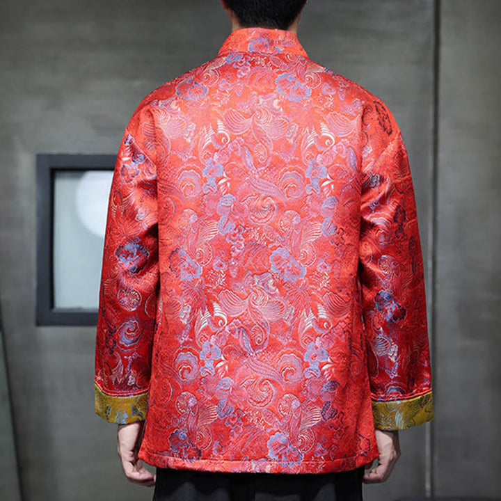 Buddha Stones Frog-Button Chinese Tang Suit Stand Collar Long Shirt Men Jacket Clothing - image 10