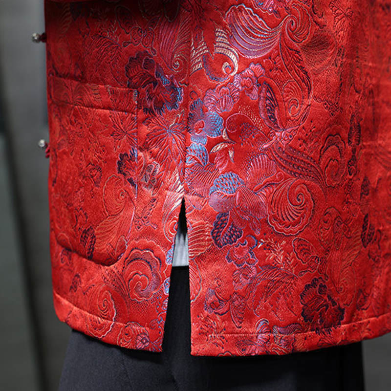 Buddha Stones Frog-Button Chinese Tang Suit Stand Collar Long Shirt Men Jacket Clothing - image 16