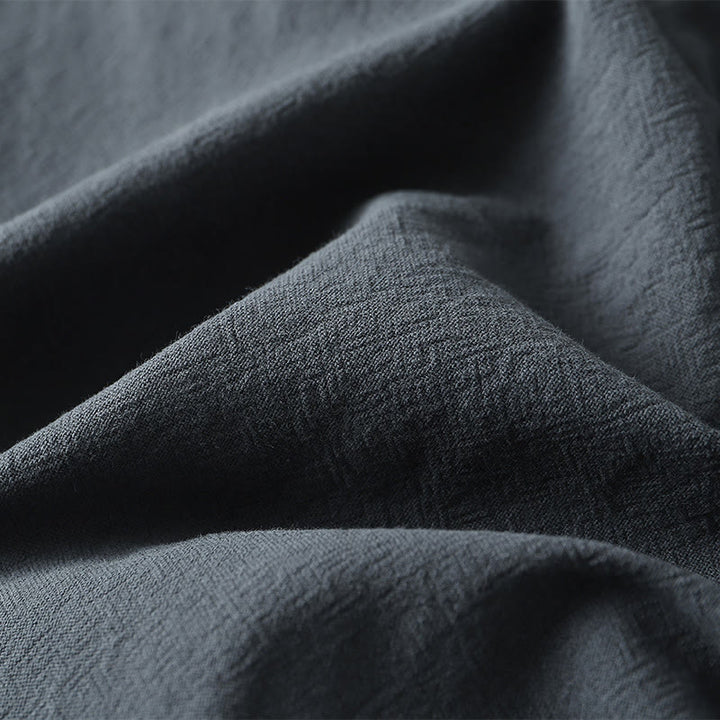 Buddha Stones Men's T-Shirt Solid Color Top Short Sleeve Three-button V Collar Soft Cotton Shirt - image 9