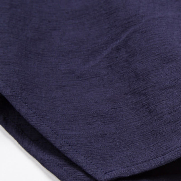 Buddha Stones Men's Short Sleeve Shirt With Pocket Notched Neck Cardigan Comfort Cotton Linen Shirt - image 11