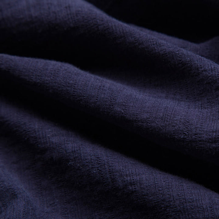 Buddha Stones Men's Short Sleeve Shirt With Pocket Notched Neck Cardigan Comfort Cotton Linen Shirt - image 14