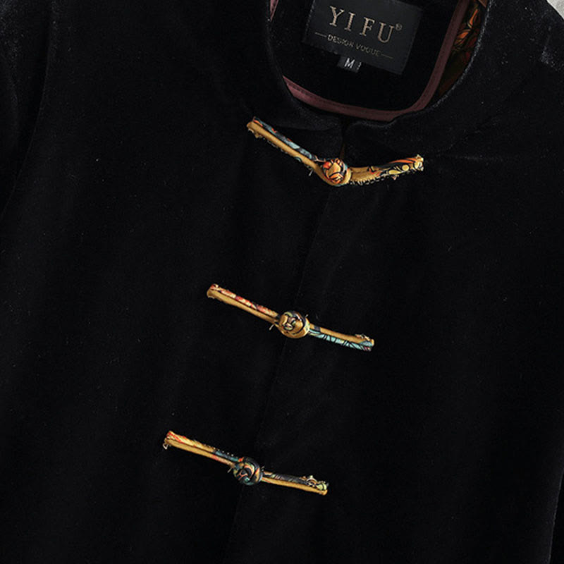 Buddha Stones Tang Suit Frog-button Round Neck Cotton Men's Jacket Shirt Clothing - image 2
