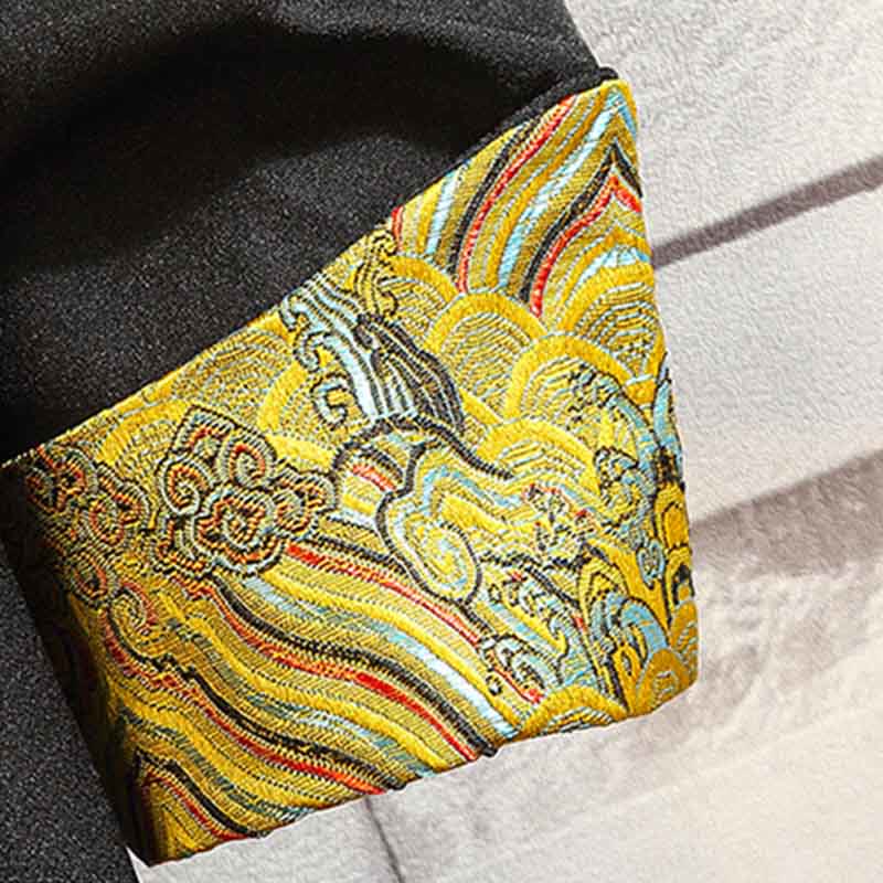 Buddha Stones Embroider Dragon Phoenix Casual Frog-button Cotton Men's Jacket Shirt Clothing - image 12