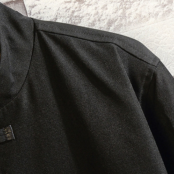 Buddha Stones Embroider Dragon Phoenix Casual Frog-button Cotton Men's Jacket Shirt Clothing - image 5