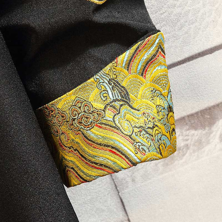 Buddha Stones Embroider Dragon Phoenix Casual Frog-button Cotton Men's Jacket Shirt Clothing - image 14